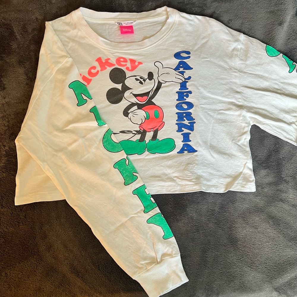 Mickey Mouse Cropped Long Sleeve by Zara